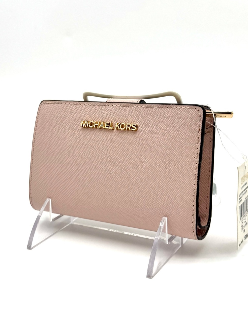 Michael Kors Bifold Zip Chain Wallet Powder Blush